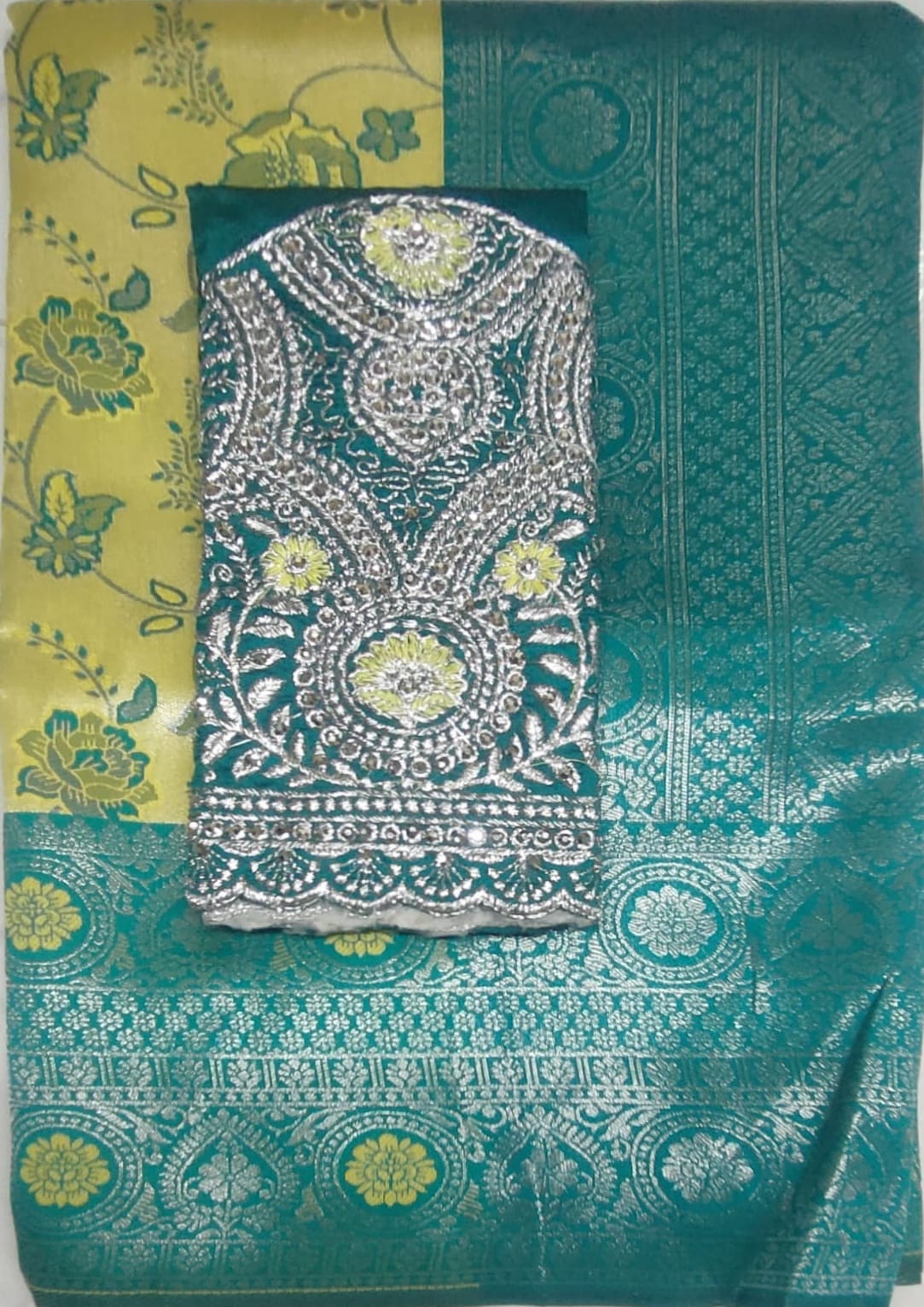 Lemon yellow colour Rajbeer Fancy Pattu sarees