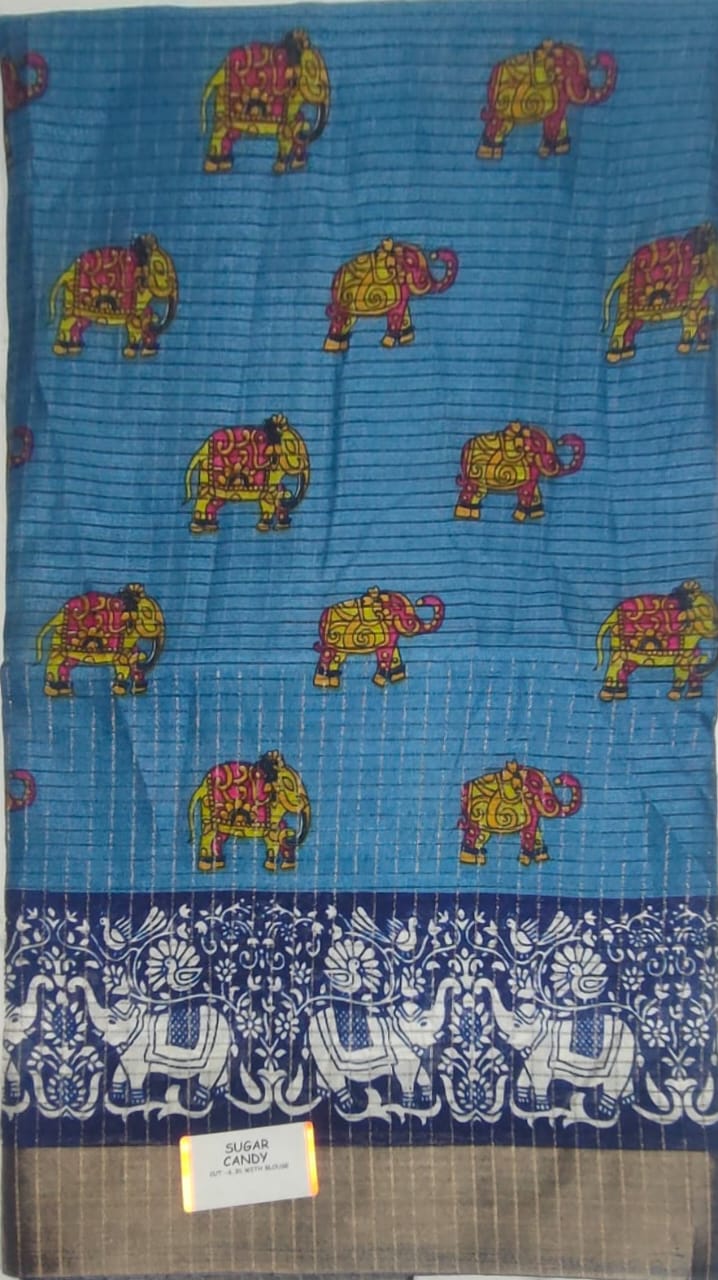 Elephant design Candy silk saree