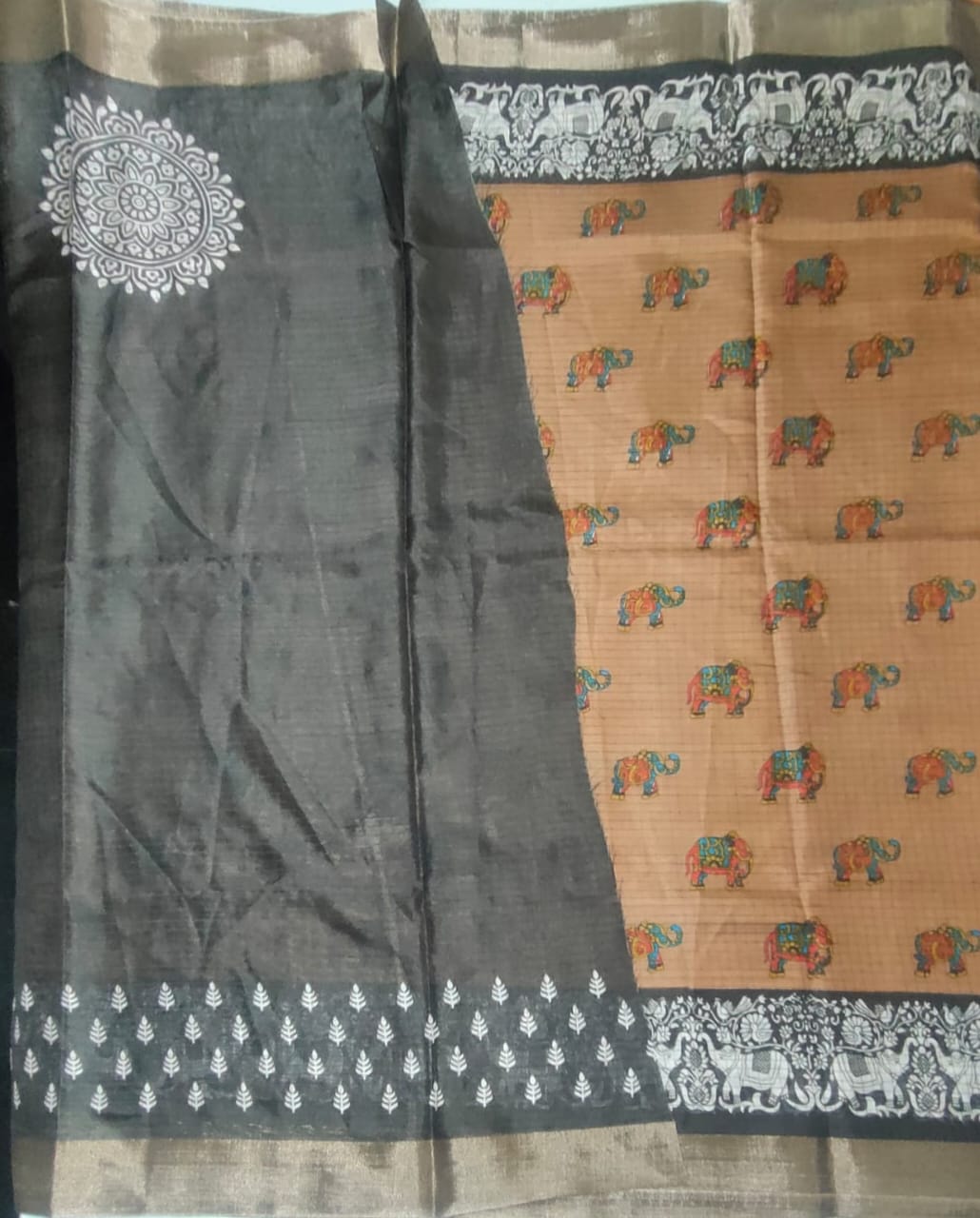 Elephant design Candy silk saree