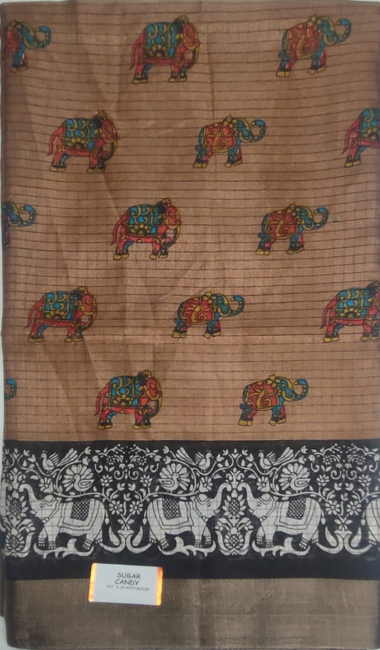 Elephant design Candy silk saree