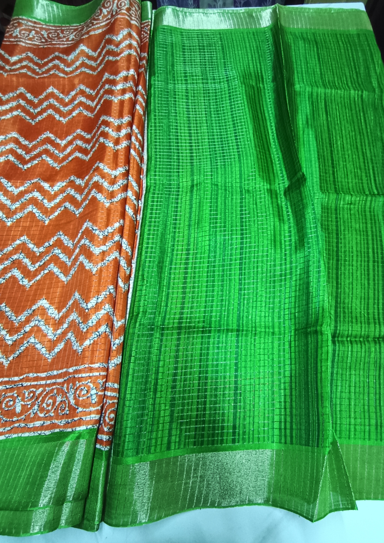 Orange Candy silk saree