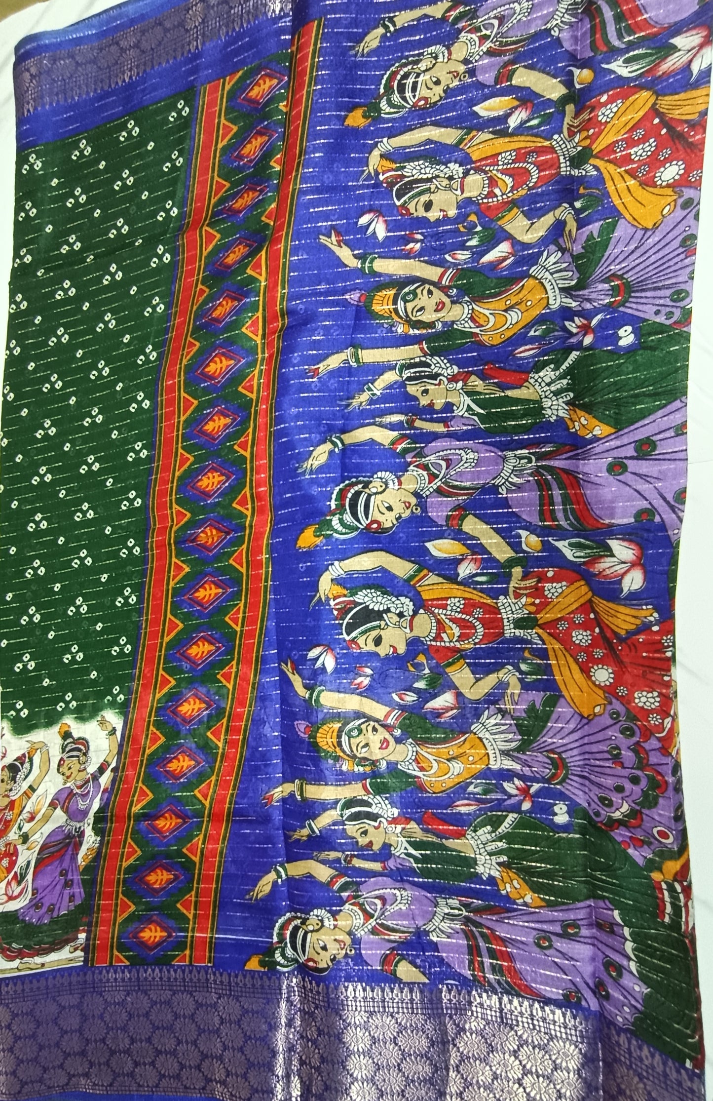 Thick green coconut silk saree