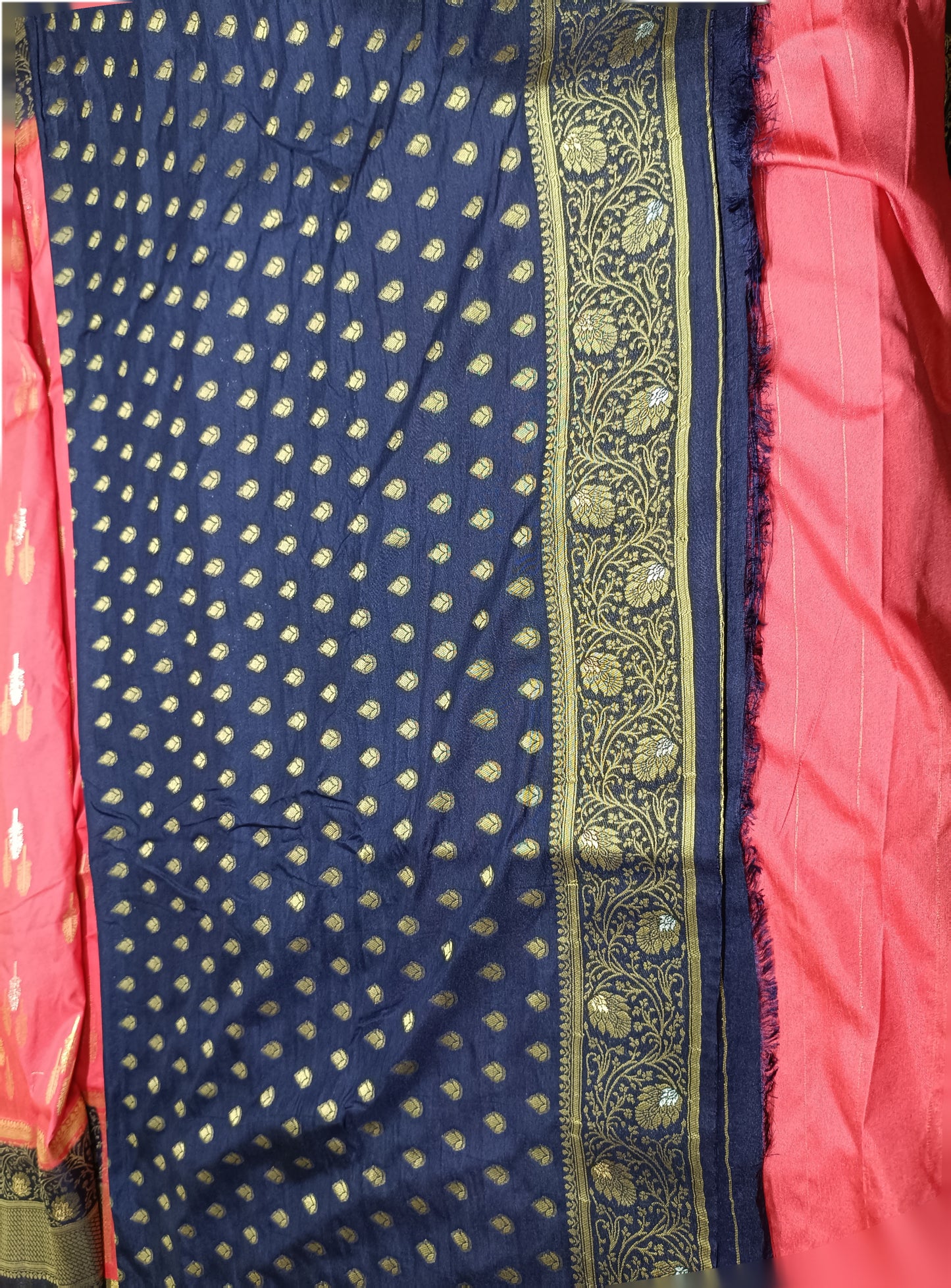 Candy Pink Dola Gold & Silver Zari sarees