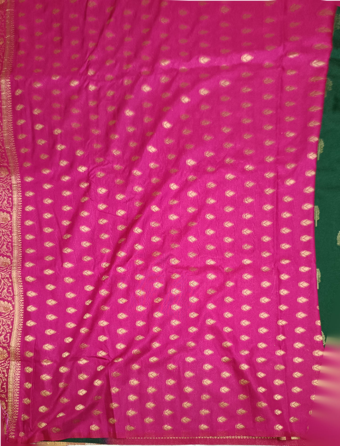 Forest Green Dola Gold & Silver Zari sarees