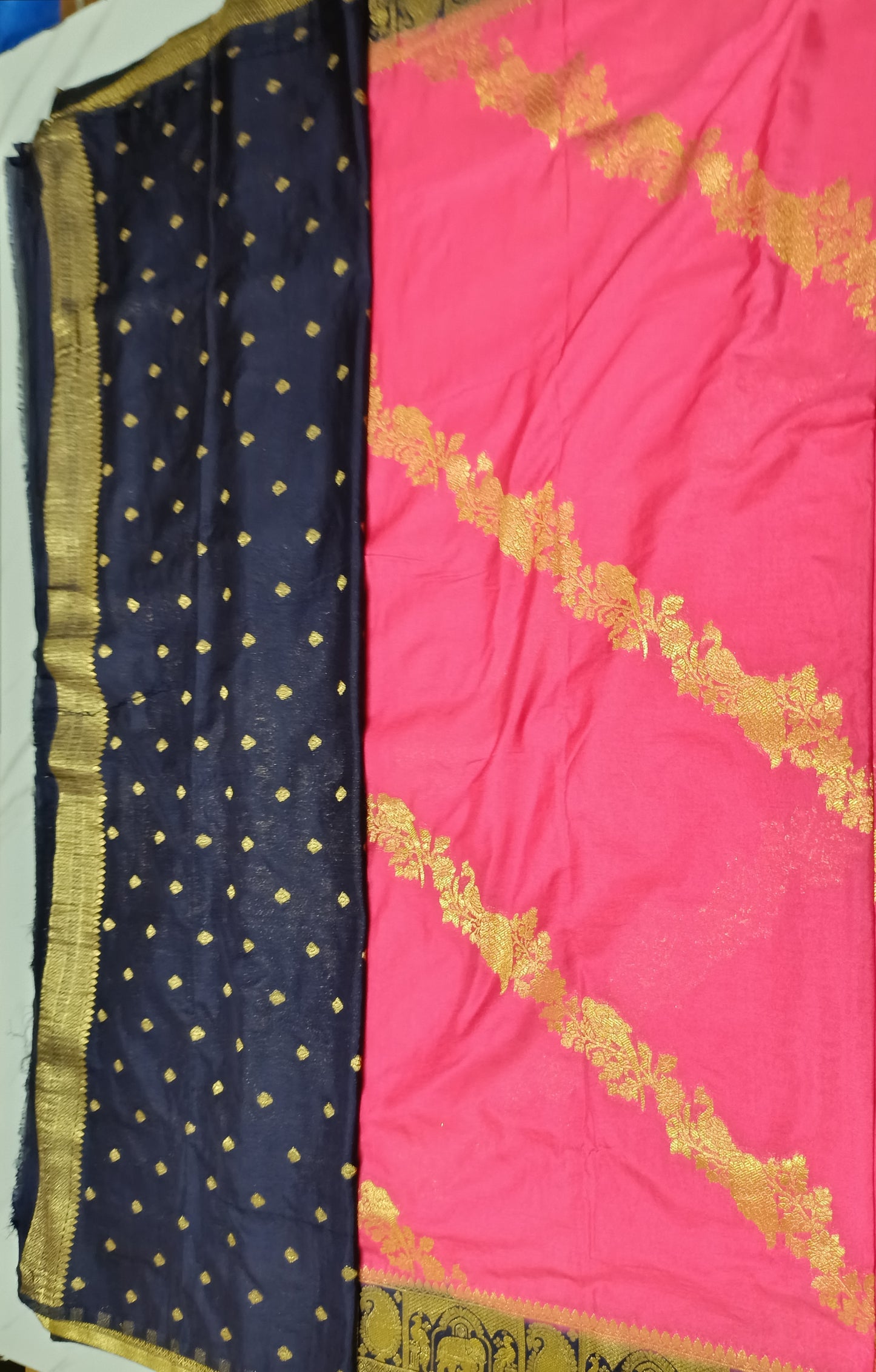 Candy Pink colur chanderi crepe silk saree