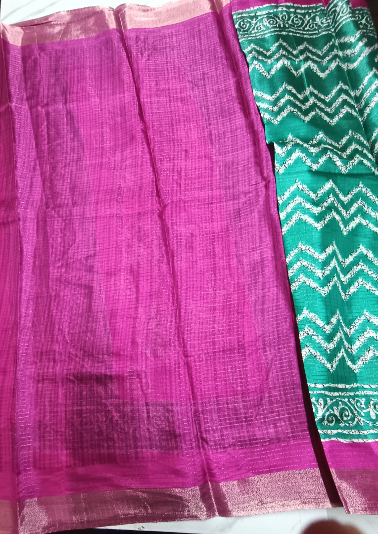 Thick Green Candy silk saree