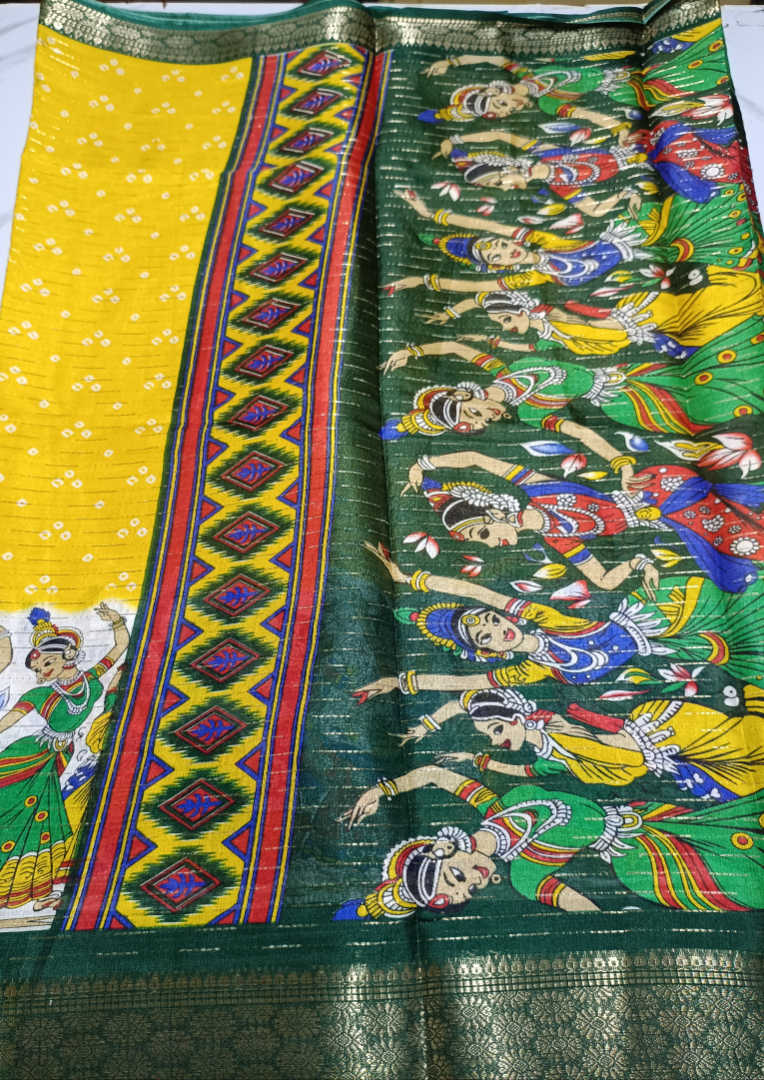 Yellow coconut silk saree
