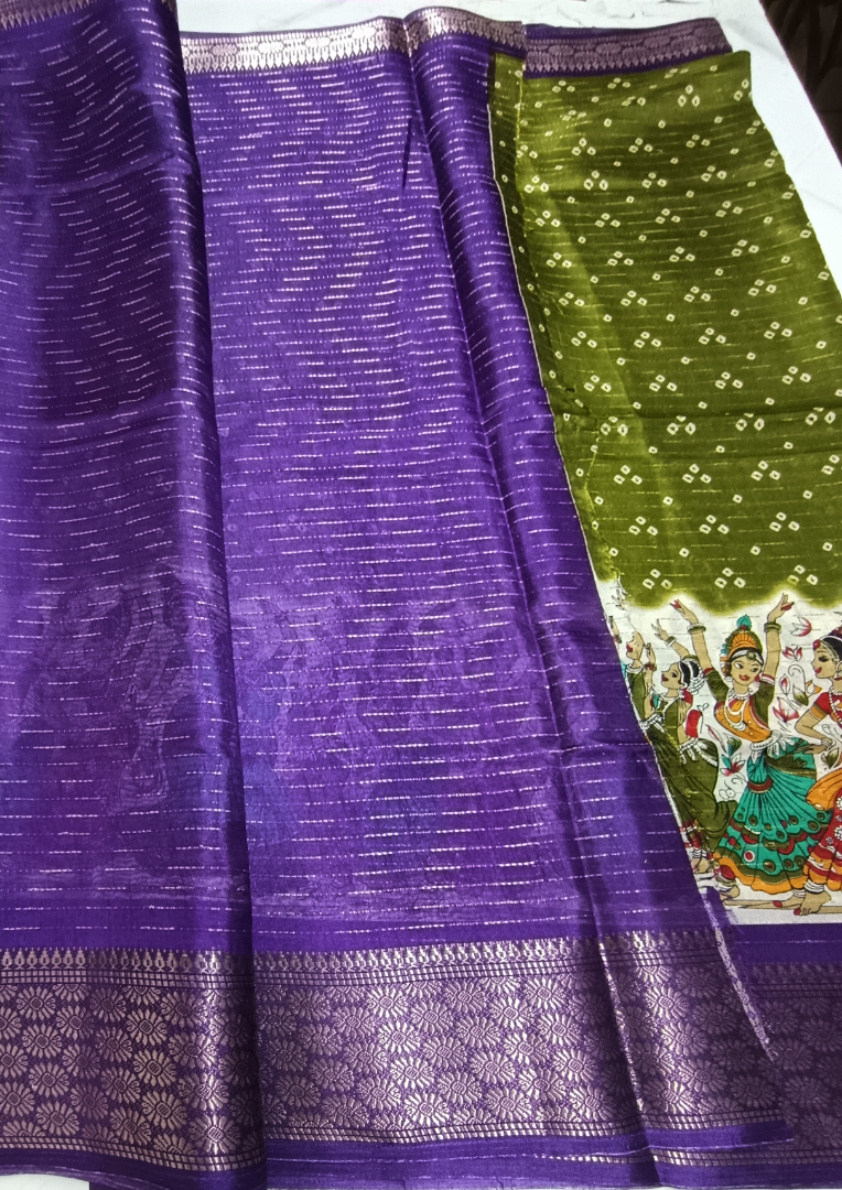 Green coconut silk saree