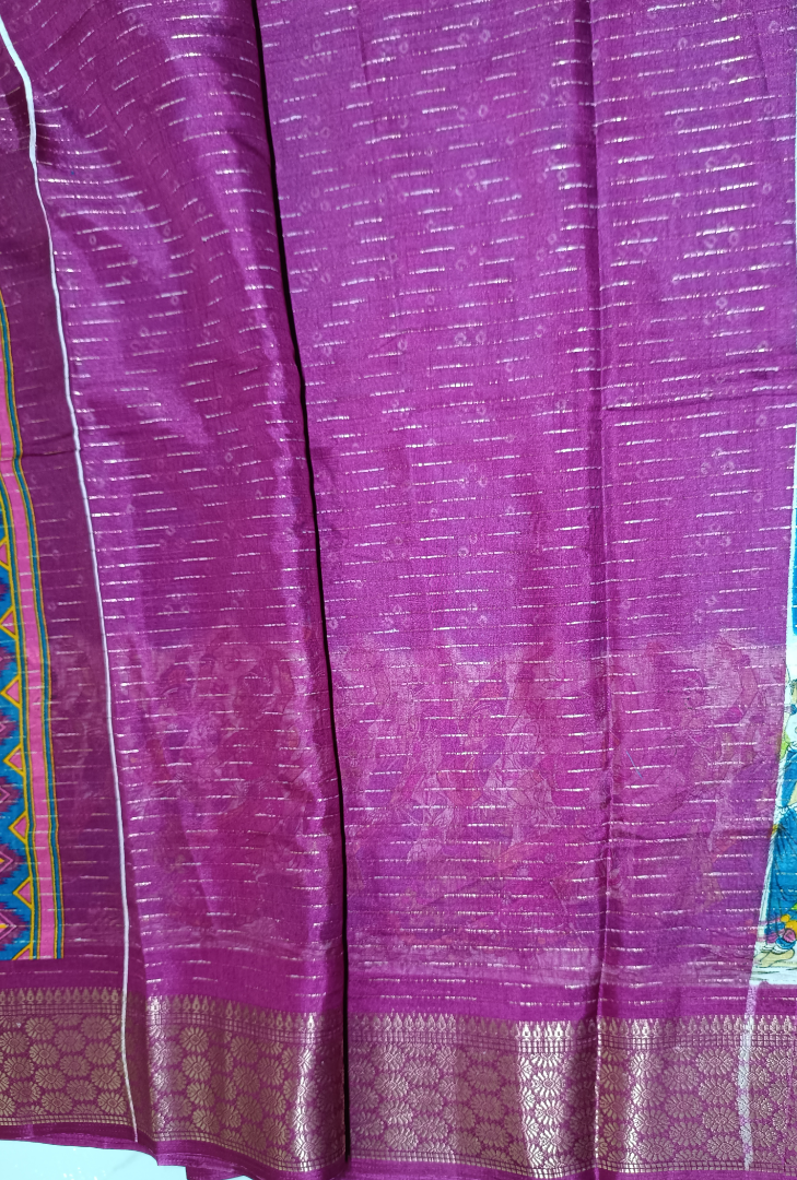 Medium Blue coconut silk saree