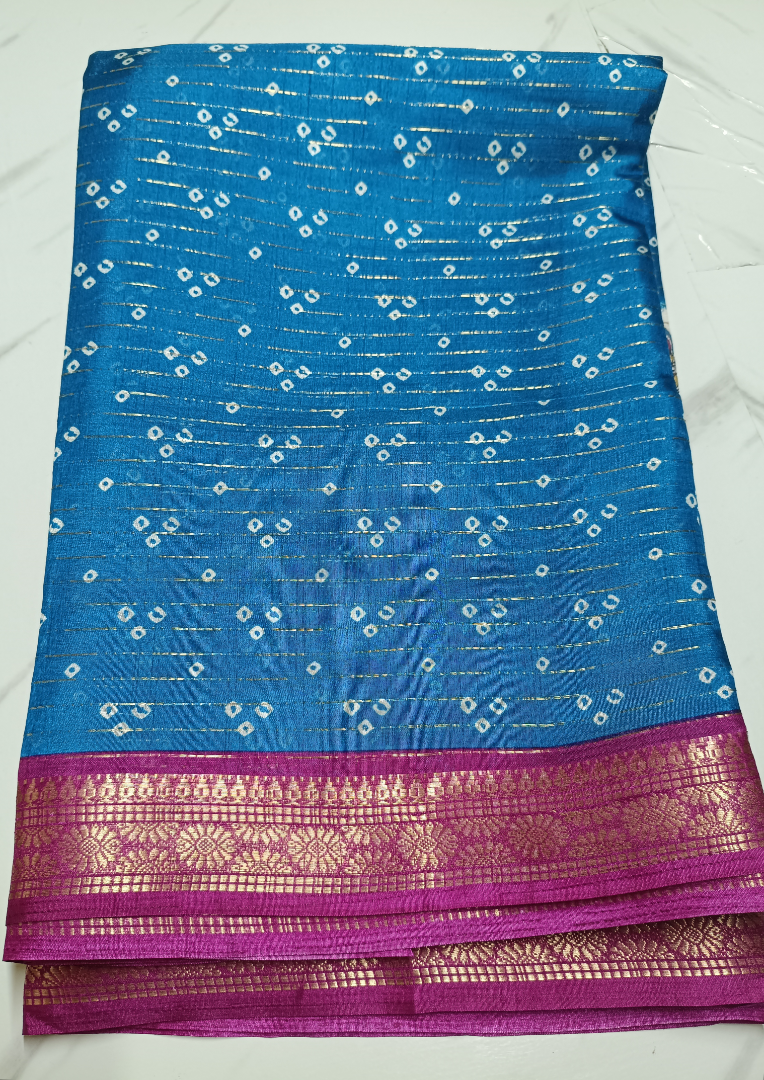 Medium Blue coconut silk saree