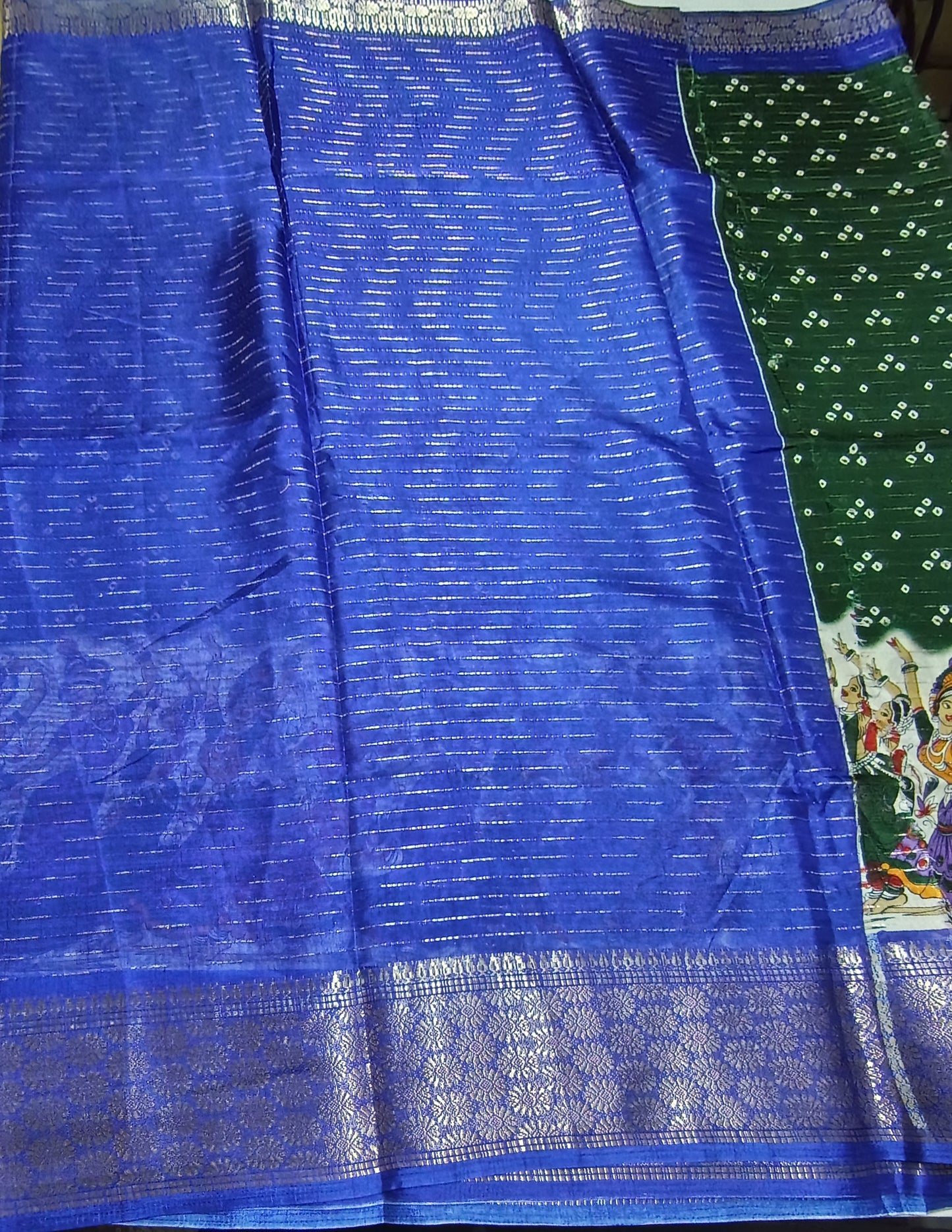 Thick green coconut silk saree