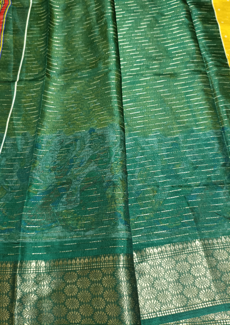 Yellow coconut silk saree