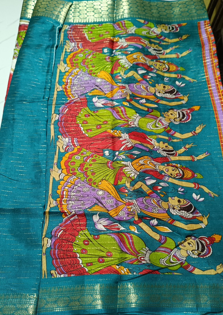 Red coconut silk saree