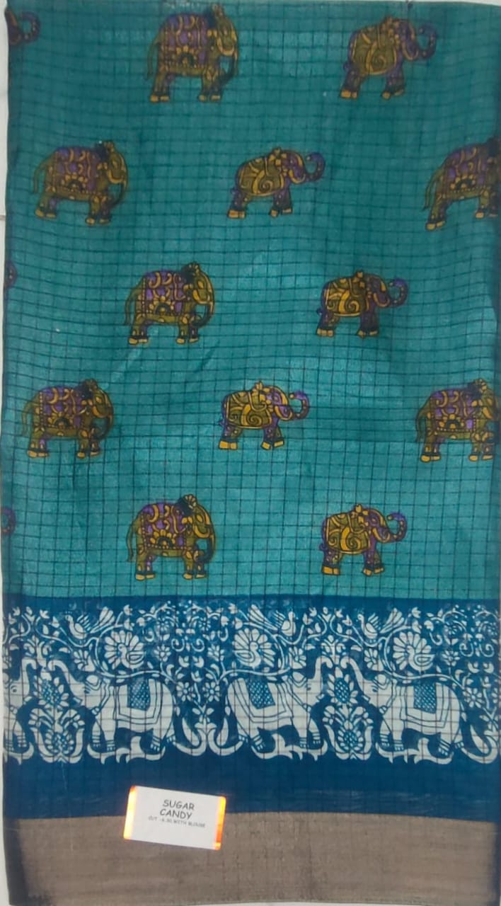Elephant design Candy silk saree