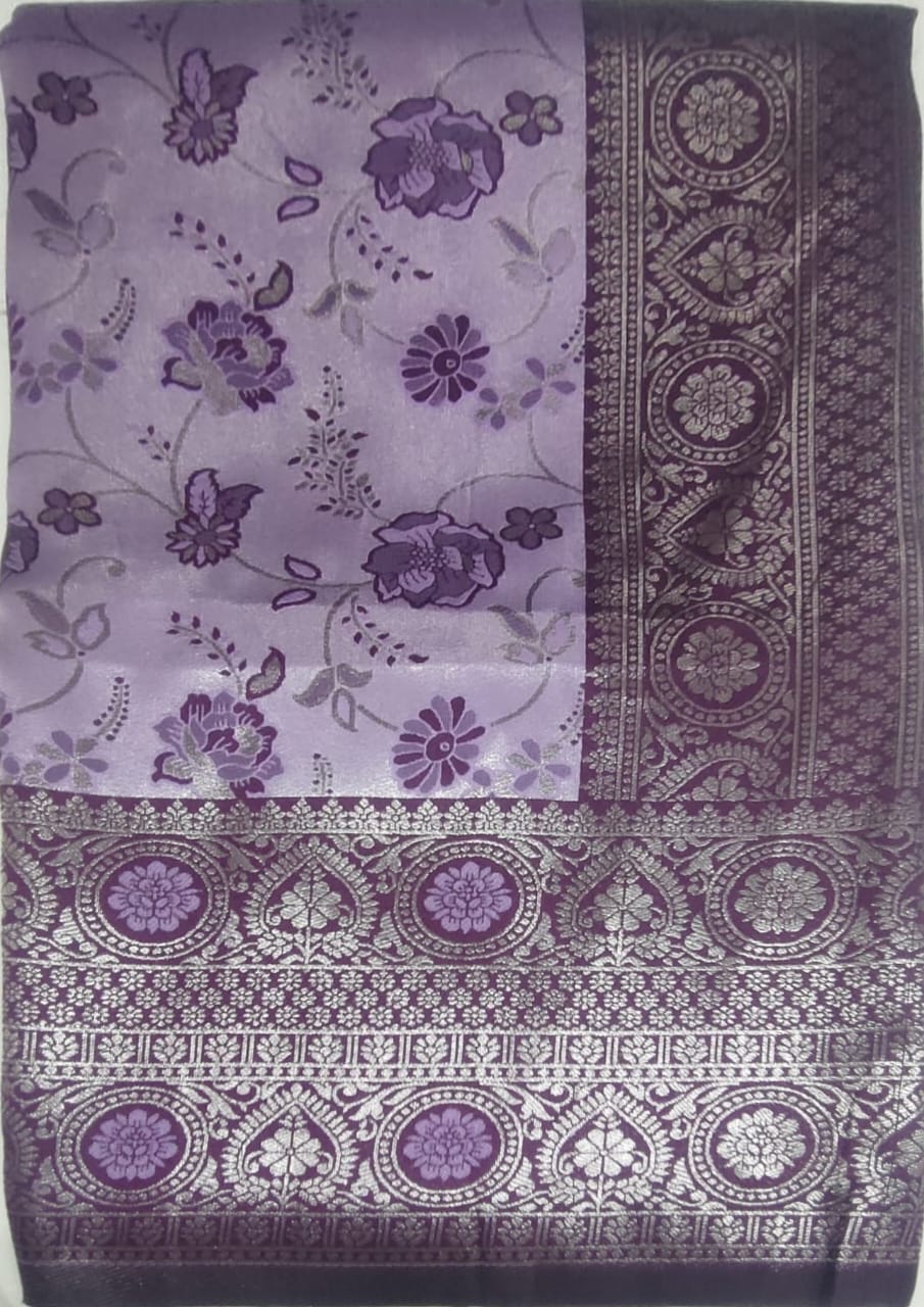 Lilac colour Rajbeer Fancy Pattu sarees