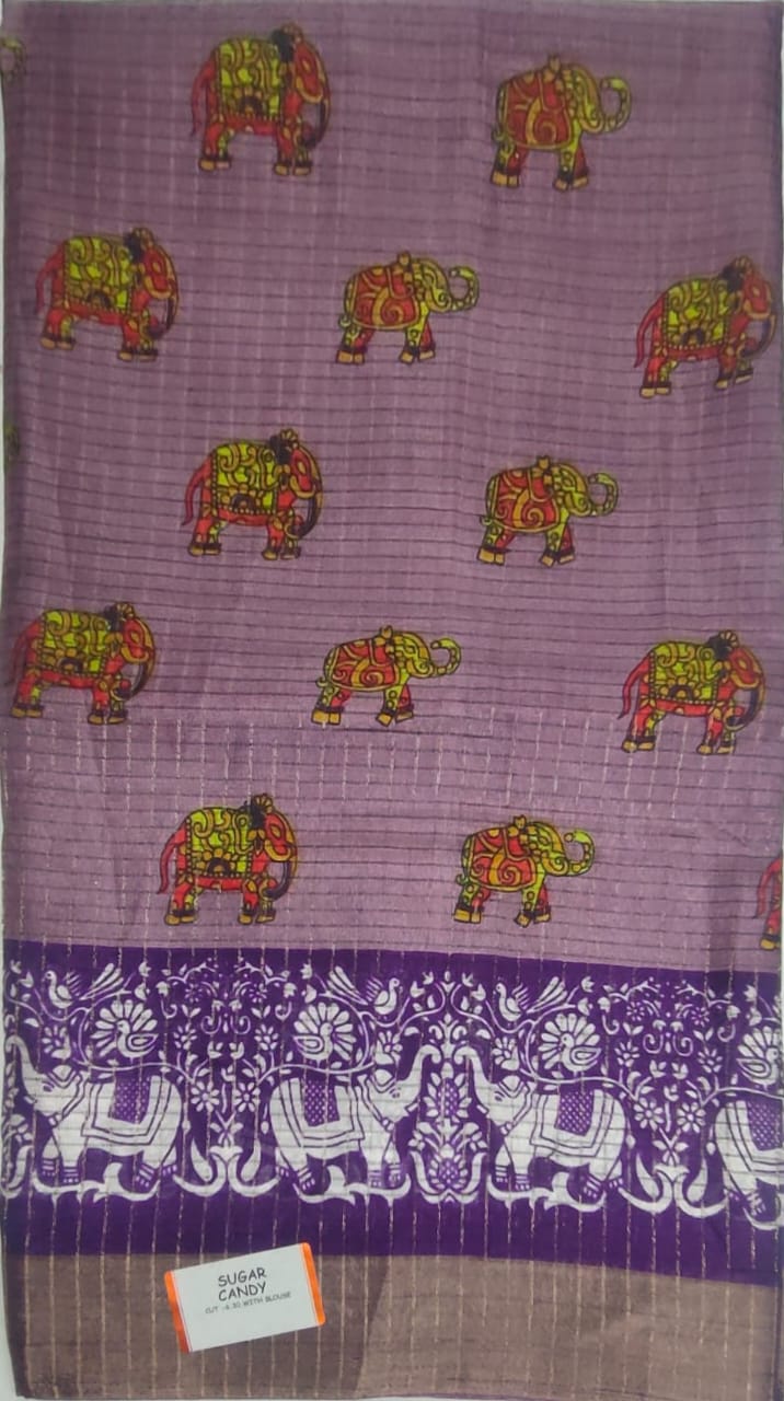 Elephant design  Candy silk saree