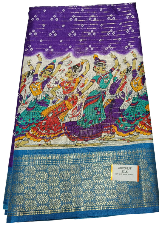Voilet coconut silk saree