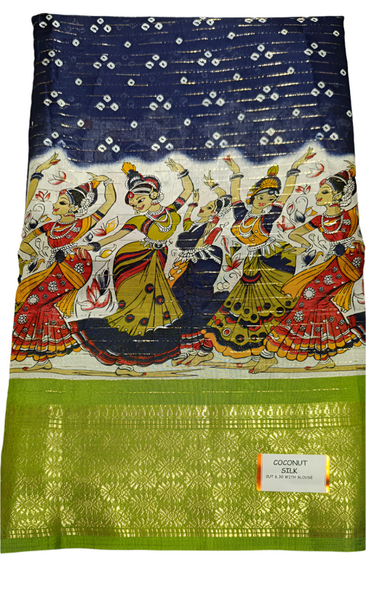 Navi Blue coconut silk saree