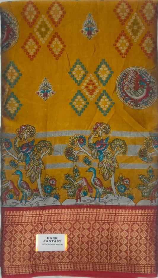 Gold color Fantasy  silk sarees