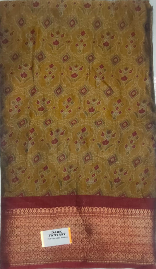 Gold color Fantasy  silk sarees