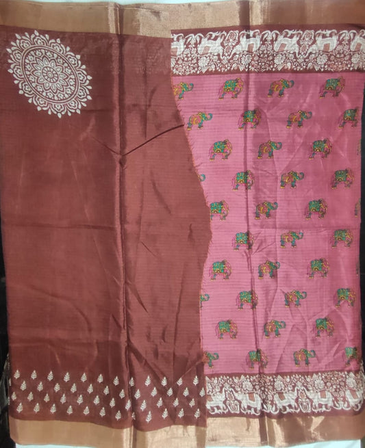 Elephant design  Candy silk saree