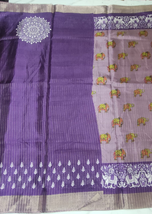 Elephant design  Candy silk saree