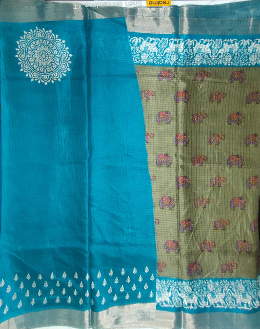 Elephant design  Candy silk saree
