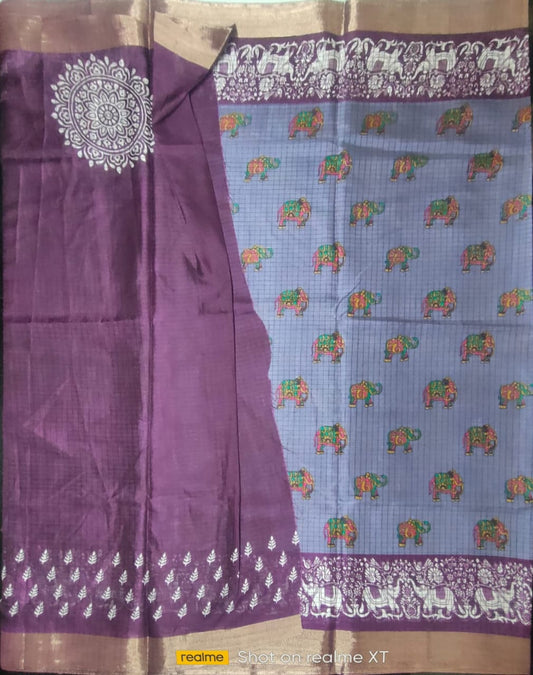 Elephant design  Candy silk saree