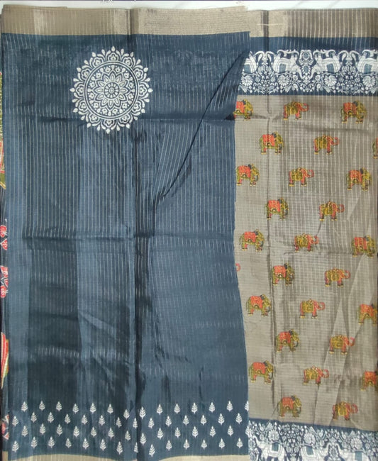 Elephant design  Candy silk saree