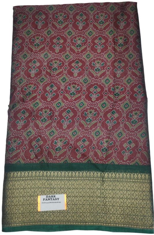 Maron Fantasy Silk Sarees